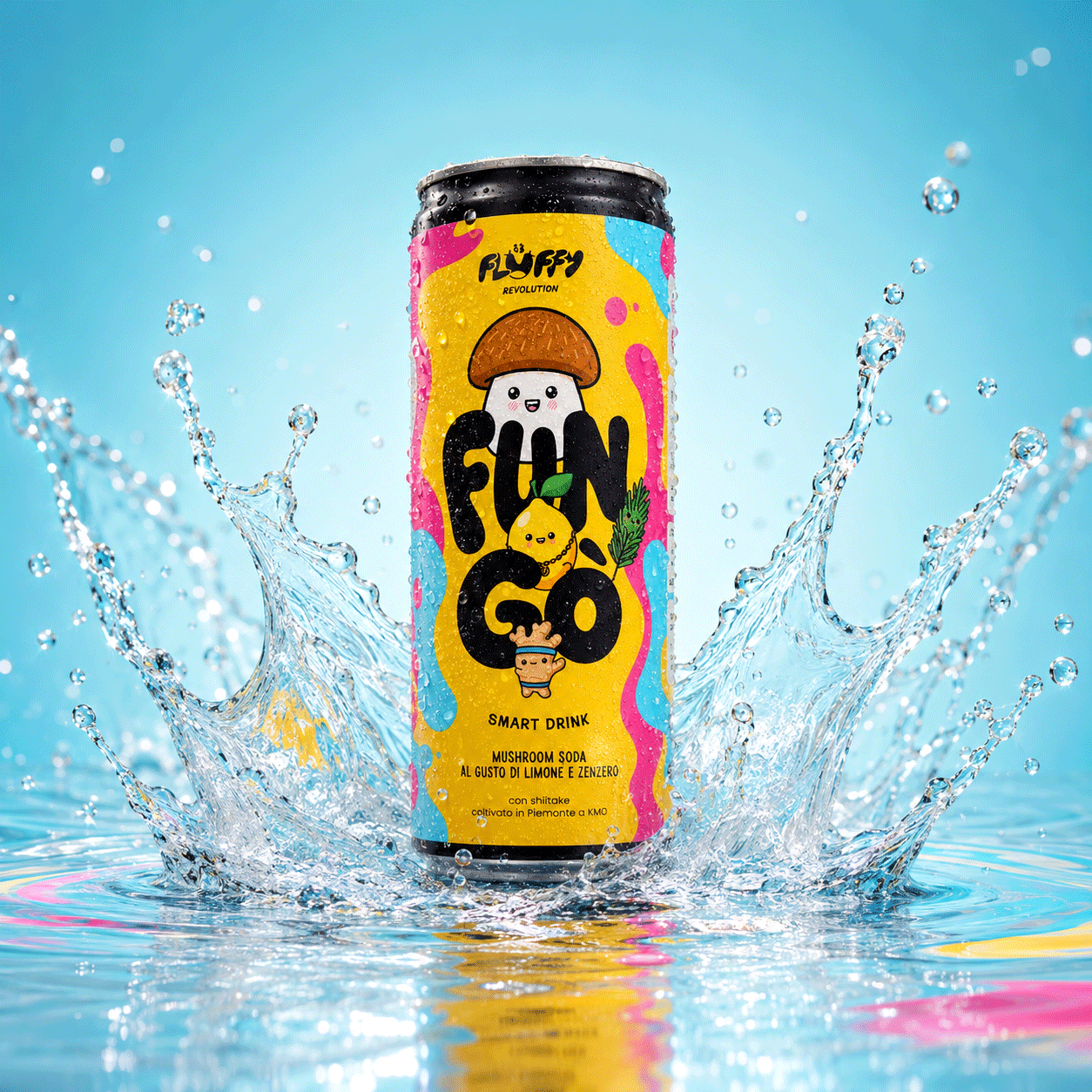 FUN-GÒ gialla con splash d'acqua